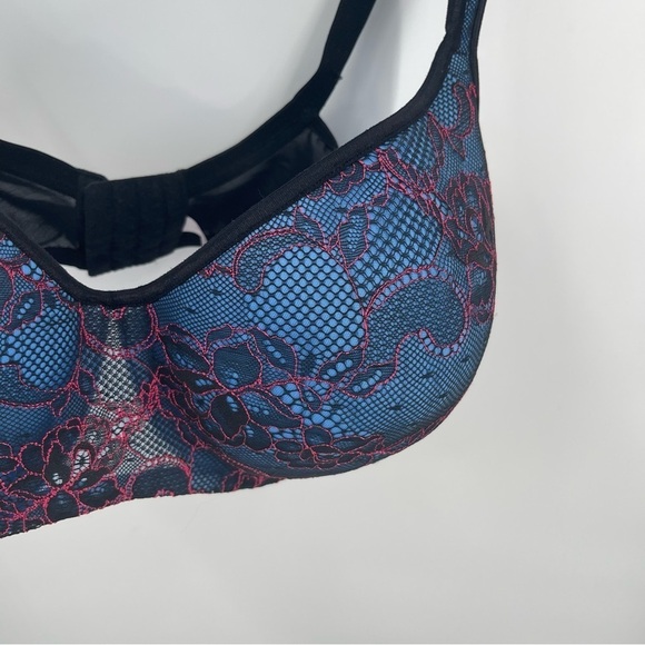 Cacique by lane Bryant red Black Blue Full Coverage bra lace size 42DDD - Picture 3 of 8